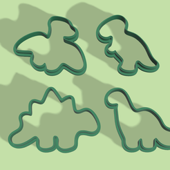dinos.png Fichier STL Emporte-pièce Dinosaures x4・Objet imprimable en 3D à télécharger