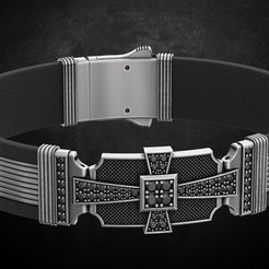 untitled.2709.jpg STL file Bracelet with stones cross under the skin 197・3D printing model to download