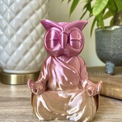 IMG_4607.jpeg STL file ZEN ANIMALS - Owl Buddha - No Supports・3D print object to download