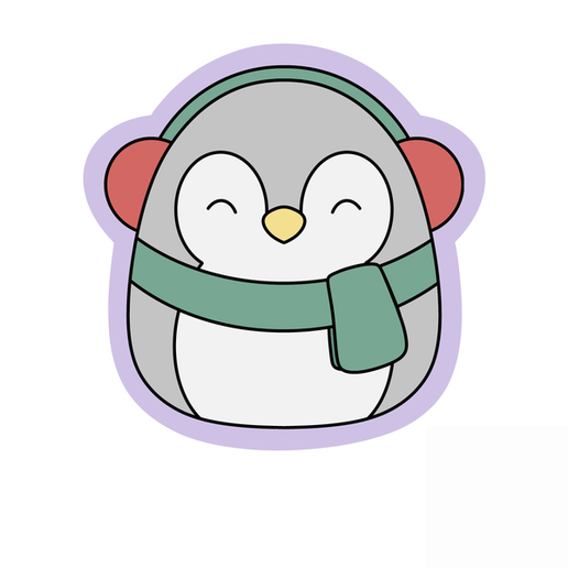 Cute Winter Penguin Cookie Cutter STL – Christmas Penguin 3D Print File