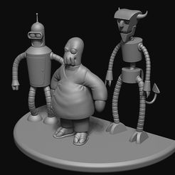 trio.jpg STL file Futurama 3 characters・3D printer design to download