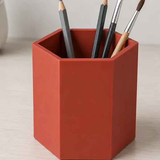 Hexagonal Pen Cup | Geometric Desk Organizer