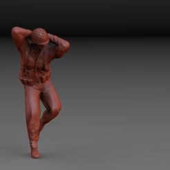 sol.21.png STL file WW2 AMERICAN SOLDIER SURRENDERED V1・3D printer design to download