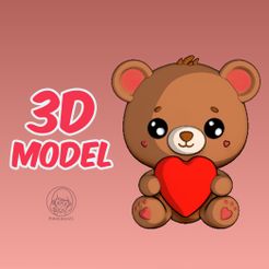 bear-project.jpg Teddy Bear with red heart 3d Model