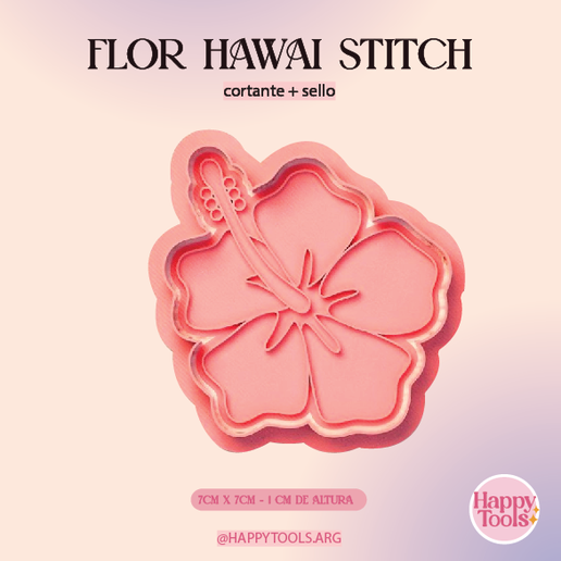 Cortante flor hawai (stitch)