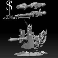 render1-1.jpg Fichier STL Batterie d'armes lourdes des Elfes de l'espace avec toutes les options d'armement・Objet pour impression 3D à télécharger