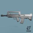 37.jpg FAMAS 风格化步枪 - 可 3D 打印的子弹上膛玩具枪 STL 模型