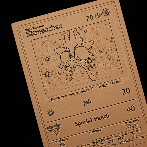 Hitmonchan classic card PokemonFree STL File for 3D printingCults