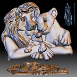 Lions-family-love-3D-model-relief-for-CNC-router-3D-printer-STL-file-s.jpg Fichier 3D Modèle 3D de la famille des lions de bande dessinée en bas-relief pour routeur CNC ou imprimante 3D・Modèle pour impression 3D à télécharger