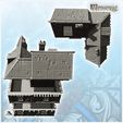 3.jpg Large medieval house with spiked balcony and multiple floors (2) - Medieval Gothic Feudal Old Archaic Saga 28mm 15mm