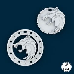 58.jpg Fichier STL Le médaillon de l'école du loup de Lambert et Coën - The Witcher Netflix・Modèle à télécharger et à imprimer en 3D