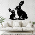 Rabbit2x.png Rabbit Baby and Mother 2D Wall Art/Window Art