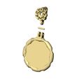 Flower-cluster-halo-Artdeco-stepped-Halo-memory-pendant-coin-05.jpg Cluster bail Art deco pattern N04 memory pendant 3D print model