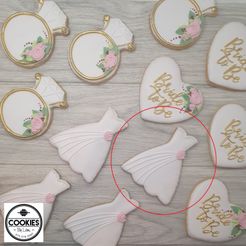 Wedding-dress-100mm.png Wedding dress - Cookie cutter - 100mm