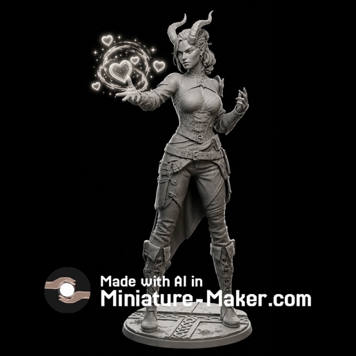 Tiefling Mage 3D Printable DnD Miniature | Miniature-Maker