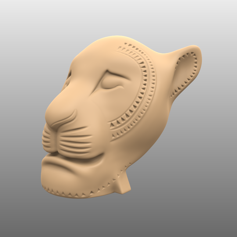 perfil.png Файл 3D Сабири - мюзикл "Король Лев" - маска・Дизайн для загрузки и 3D-печати, Selfi3D