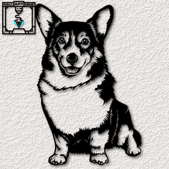 project_20230921_1211576-01.png Fichier STL art mural welsh corgi décoration murale chien corgi réaliste 2d art animal・Objet imprimable en 3D à télécharger