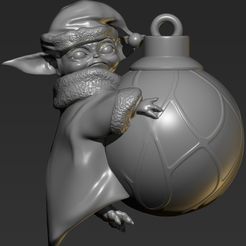 ZBrush ScreenGrab01.jpg STL-Datei Baby Yoda Christmas herunterladen • 3D-druckbare Vorlage, 3dbyalex
