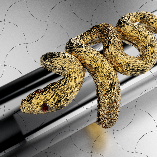 Fine Jewelry, Organic Snake Ring 01 3D model