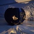 20211013_210402.jpg Halloween Black Pumpkin Jack  o’ lantern Tealight Holder - Candle Holder