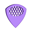 Indigo Thickpick Honey Flat.stl Palheta de guitarra grossa em forma de favo de mel