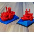 df7d171c5e15b9c674ab947a726fcc6c_preview_featured.jpg Descargar archivo STL gratis Antiguo bote a vapor de rueda de paletas con soporte de exhibición (visual benchy)・Modelo para la impresora 3D