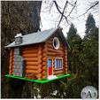 001.jpg STL file LOG CABIN BIRDHOUSE・3D print design to download