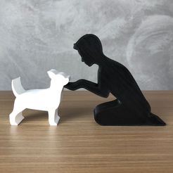 IMG-20240322-WA0033.jpg Boy and his Chihuahua for 3D printer or laser cut