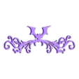 solid bat scroll.stl gothic bat wall art goth bat wall decor halloween decoration
