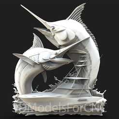 1.png 3D file 3D Model STL File for CNC Router Laser & 3D Printer Swordfish 2・3D printable model to download