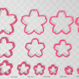 Capture.png Clay Cutter STL File - Cherry Blossom Sakura 1  - Earring Digital File Download- 15 sizes and 2 Earring Cutter Versions, cookie cutter