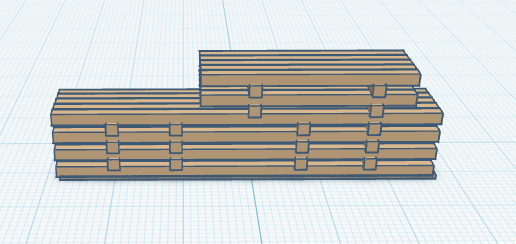 Stack of long and short beams scale 1:87