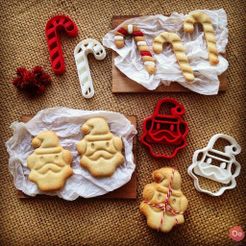 Santa_Clause__Cookie_Cutter_3_-_.jpg Fichier STL gratuit Découpeur de biscuits Canne de Noël・Plan à télécharger et à imprimer en 3D