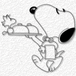 project_20230718_0930316-01.png Chef Snoopy Waiter and Woodstock wall art Charlie Brown Wall Decor Peanuts