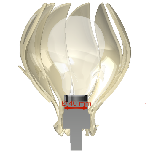 Lamp-shade-assembled-Section-View.png Abat-jour fleuri pour douille E27 40 mm (exemple : IKEA SKAFTET)