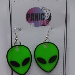 photo4965647429231815398.jpg STL file Green aliens charm for earrings or key rings・3D print object to download, Giha