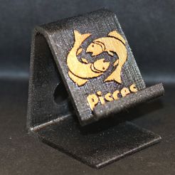 picies phone stand pic b bg bs.jpg 3D file Pisces phone stand・Model to download and 3D print