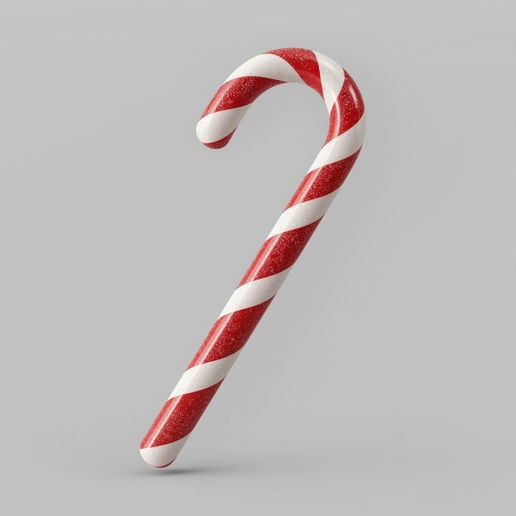 Candy Cane 3D Model – Festive Holiday Decoration 3D model
