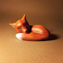 fox.jpg Free STL file Little Cute Sleeping Fox :P・3D printing model to download