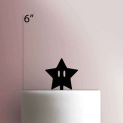 JB_Super-Mario-Star-225-270-Cake-Topper.jpg Archivo STL TOPPER SUPER MARIO STAR・Plan de impresión en 3D para descargar