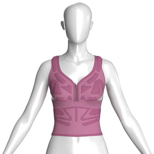 Girls Zip-Up Crop Top With Armor Plates | Marvelous / Clo3d / obj / fbx