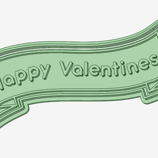 Happy Vanentines banner cookie cutter 3D model