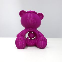 Valentine´s Teddy Bear Ornament printed in place without supports