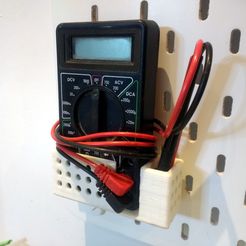 IMG_20200425_081741761.jpg Free STL file Parametric universal pegboard hook multimeter support・3D printable design to download