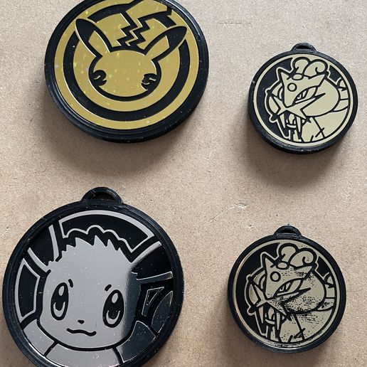 Pokemon TCG Coin keychain pendent - Closed back STL File for 3D  printingCults