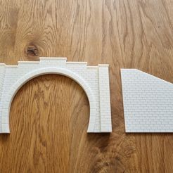 20230320_161742.jpg 3MF-Datei Tunnelportal 2-Gleisig H0 1:87 moderne Ziegeloptik・3D-druckbares Modell zum herunterladen