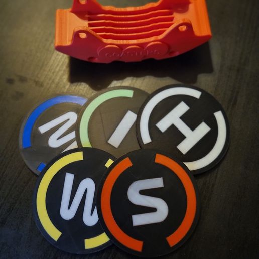 F1 Drink Coasters + Coaster Holder - Protect Your Surfaces in Style (5 Coasters + Coaster Holder) 3D model