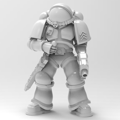 high poly.png Free STL file Terran spacesuit defender leader・3D printer model to download