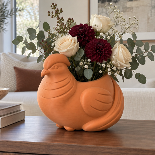Golden Pheasant Flower Vase