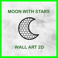 MOON WITH STARS WALL ART 2D MOON WITH STARS KIDS ROOM WALL ART 2D